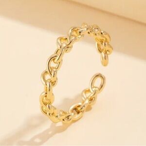 3/$25 Golden Irregular Chain Link Open Ring Size is Adjustable Unisex Metal